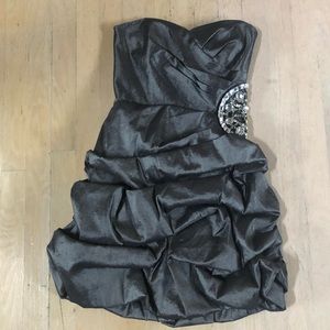 Charcoal Strapless Gown